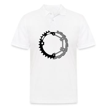 Zahnrad Scheibenbremse - Männer Poloshirt - Weiß - Vorne - Kai (181cm)