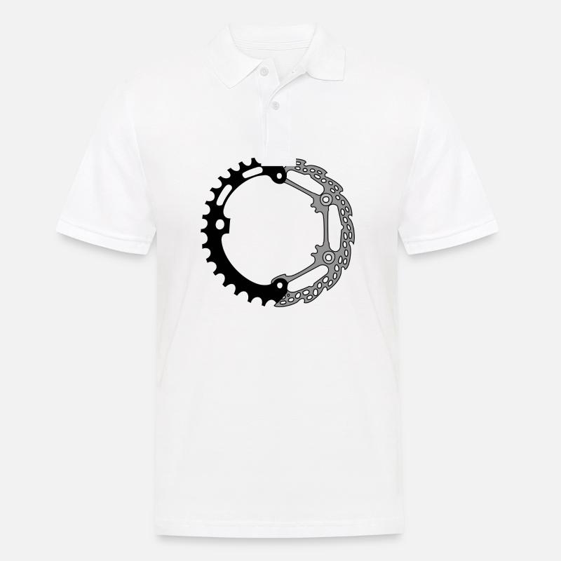 Zahnrad Scheibenbremse - Männer Poloshirt - Weiß