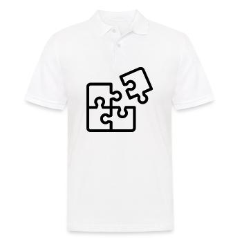 puzzle - Men's Polo Shirt - white - Front - Kai (181cm)
