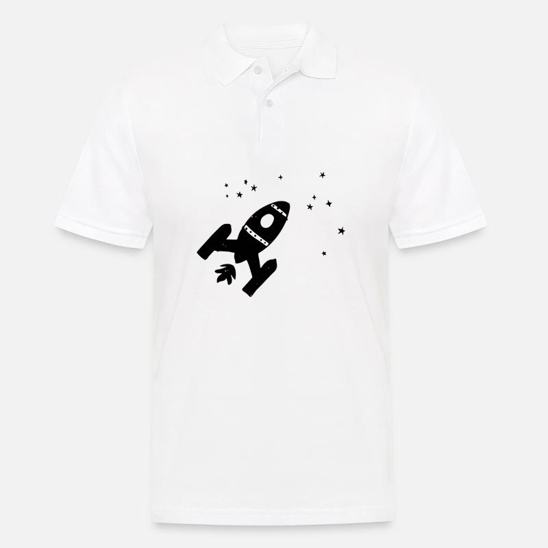 Fusée étoiles espace - Polo Homme - blanc