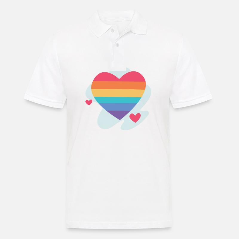 RAINBOW - Männer Poloshirt - Weiß