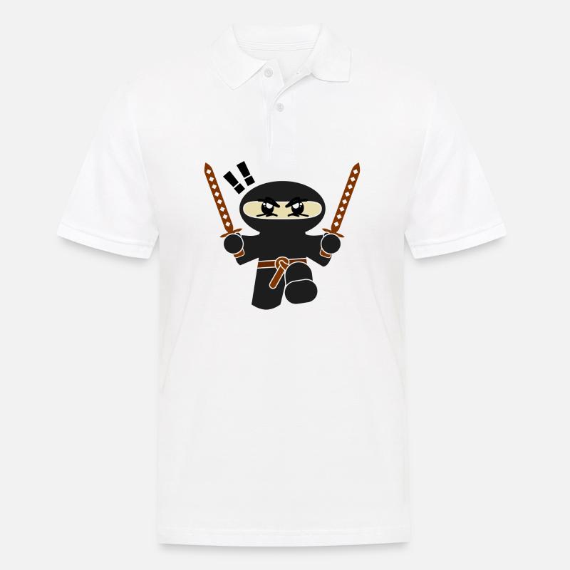 Kleiner Ninja Black - Männer Poloshirt - Weiß