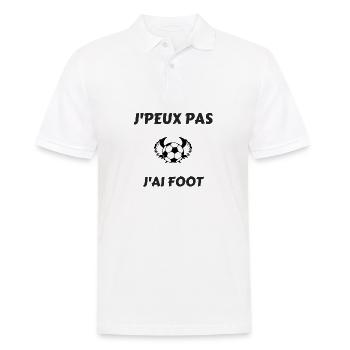 J' PEUX PAS J'AI FOOT - Polo Homme - blanc - Devant - Kai (181cm)