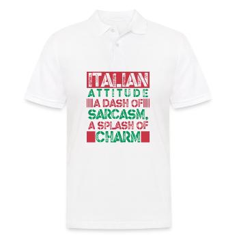 Drôle Sarcasme Italie Sarcastique Femme Italienne Sarcastique - Polo Homme - blanc - Devant - Kai (181cm)