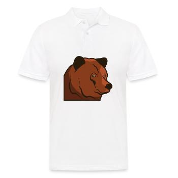 Ours brun, ours, ours, tête, cadeau, idée, animal - Polo Homme - blanc - Devant - Kai (181cm)
