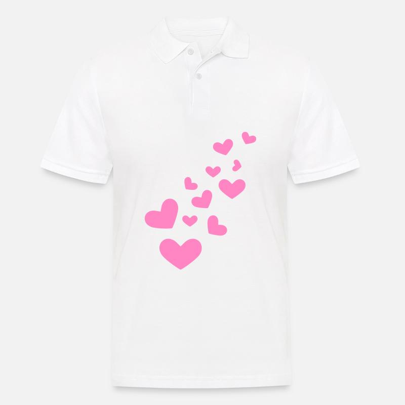 Herzchen Herz Muster Geschenk - Männer Poloshirt - Weiß