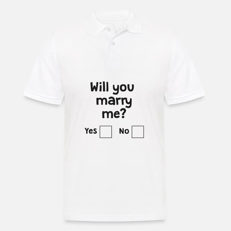 Will you marry me? - Männer Poloshirt - Weiß