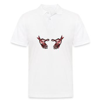 Hände Hand - Männer Poloshirt - Weiß - Vorne - Kai (181cm)