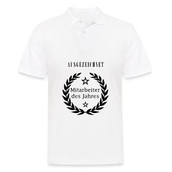 Mitarbeiter des Jahres schwarz - Männer Poloshirt - Weiß - Vorne - Kai (181cm)