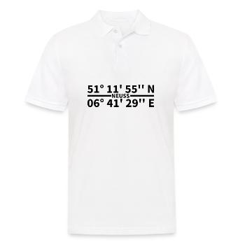 Neuss Koordinaten - Männer Poloshirt - Weiß - Vorne - Kai (181cm)