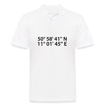 Erfurt Koordinaten - Männer Poloshirt - Weiß - Vorne - Kai (181cm)
