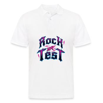 Test Day Rock The Test Funny Teacher Testing Day - Men's Polo Shirt - white - Front - Kai (181cm)