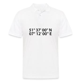 Recklinghausen Koordinaten - Männer Poloshirt - Weiß - Vorne - Kai (181cm)
