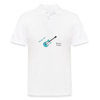 Conception de t-shirt de guitare minimaliste: Rhythmic Illustr - Polo Homme - blanc - Devant - Kai (181cm)