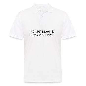 Mannheim Koordinaten - Männer Poloshirt - Weiß - Vorne - Kai (181cm)