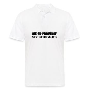 Aix-en-Provence Koordinaten - Männer Poloshirt - Weiß - Vorne - Kai (181cm)