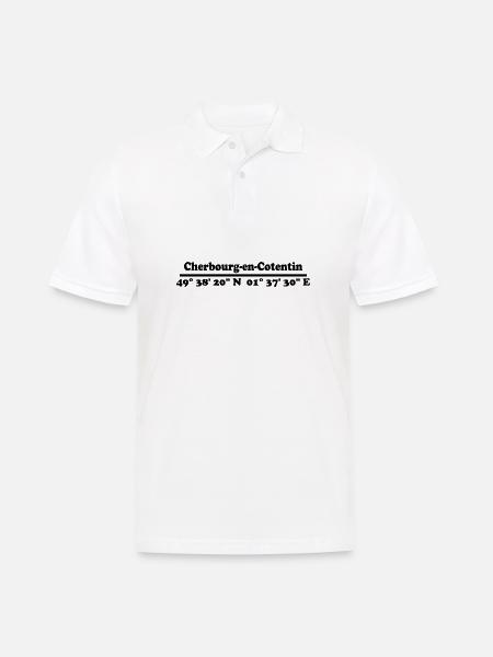 Cherbourg-en-Cotentin coordinates - Men's Polo Shirt - white