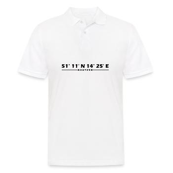 Bautzen Koordinaten - Männer Poloshirt - Weiß - Vorne - Kai (181cm)