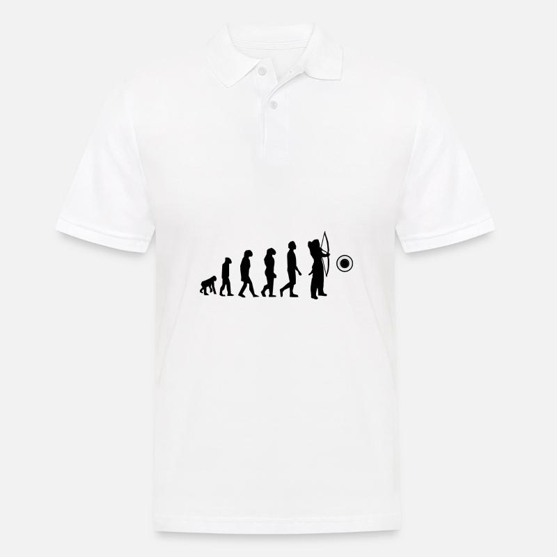 Evolution des Bogenschießens - Männer Poloshirt - Weiß
