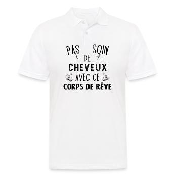 Pas besoin de cheveux avec ce corps de rêve chauve - Polo Homme - blanc - Devant - Kai (181cm)