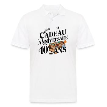 April 1984 40th Anniversary Gift - Men's Polo Shirt - white - Front - Kai (181cm)