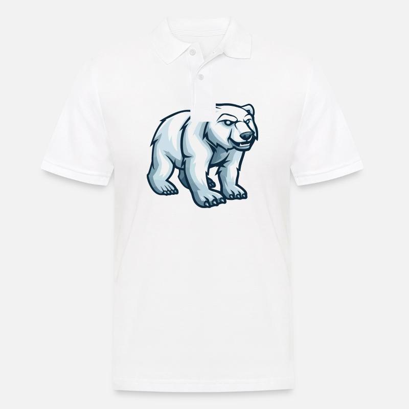 Eisbär Comic - Männer Poloshirt - Weiß