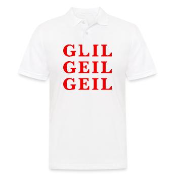 Horny Horny Horny Rouge Déclaration - Polo Homme - blanc - Devant - Kai (181cm)