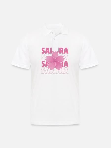 SAKURA - Männer Poloshirt - Weiß