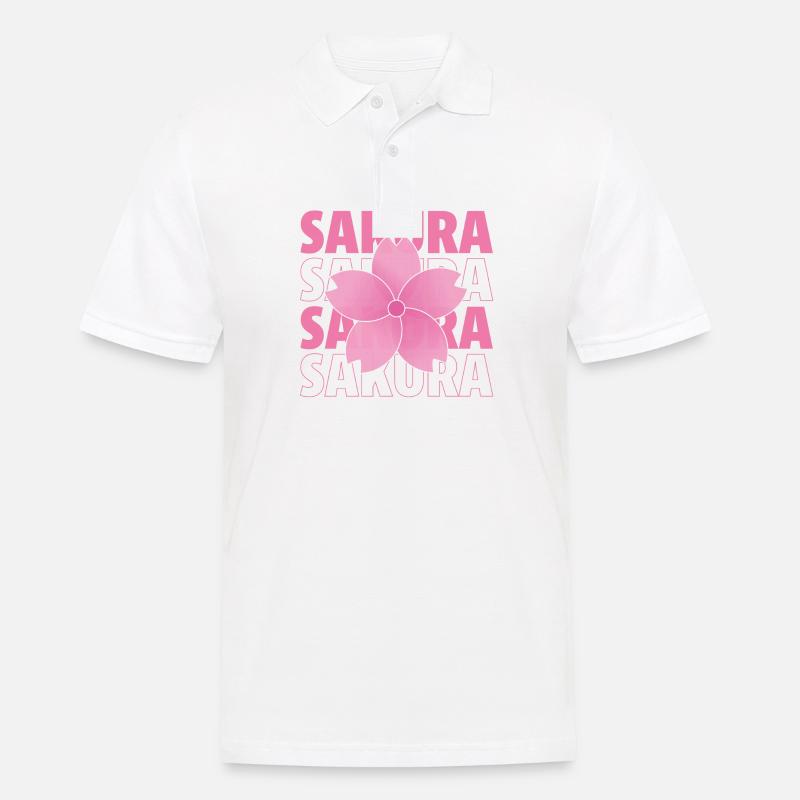 SAKURA - Männer Poloshirt - Weiß