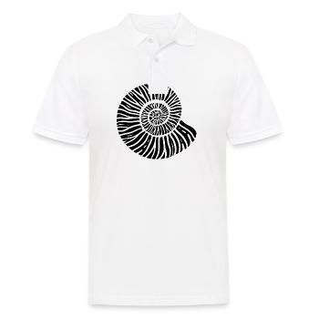 spiralförmige schwarze Muschel - Männer Poloshirt - Weiß - Vorne - Kai (181cm)