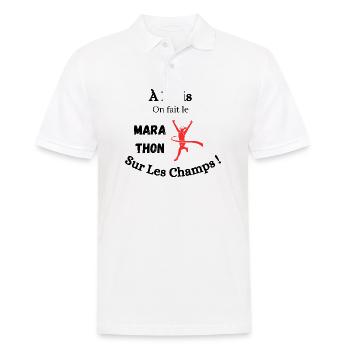 À Paris, on fait le marathon sur les Champs ! - Polo Homme - blanc - Devant - Kai (181cm)