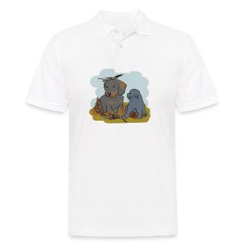 Illustrated design with cat and dog - Men's Polo Shirt - white - Front - Kai (181cm)
