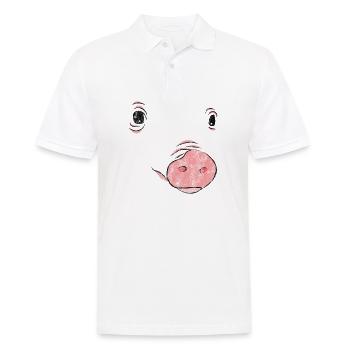 Pig face Funny design gift sow shirt - Men's Polo Shirt - white - Front - Kai (181cm)
