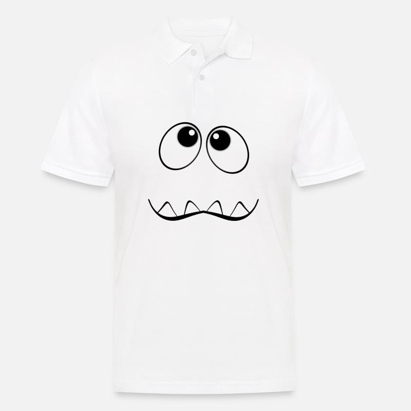 Gesicht - Männer Poloshirt - Weiß