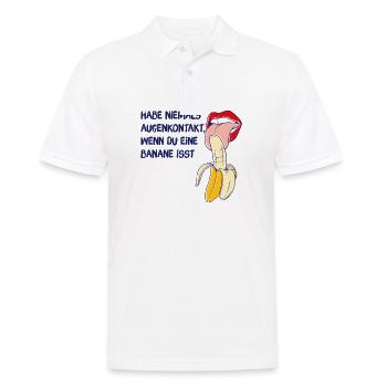 Le cadeau de banane ne fait jamais le contact visuel en mangeant - Polo Homme - blanc - Devant - Kai (181cm)
