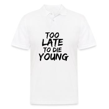 too late to the young - Men's Polo Shirt - white - Front - Kai (181cm)