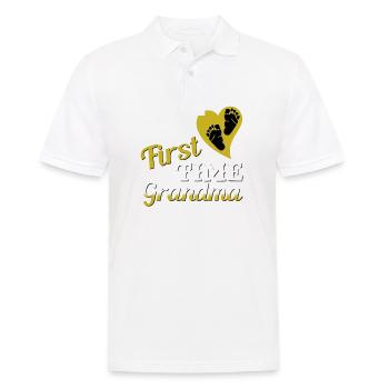 Grandmother grandmother announcement baby granny child grandson - Men's Polo Shirt - white - Front - Kai (181cm)