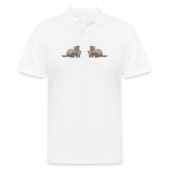 Frettchenfreund - Frettchen - Lustig - Geschenk - Männer Poloshirt - Weiß - Vorne - Kai (181cm)