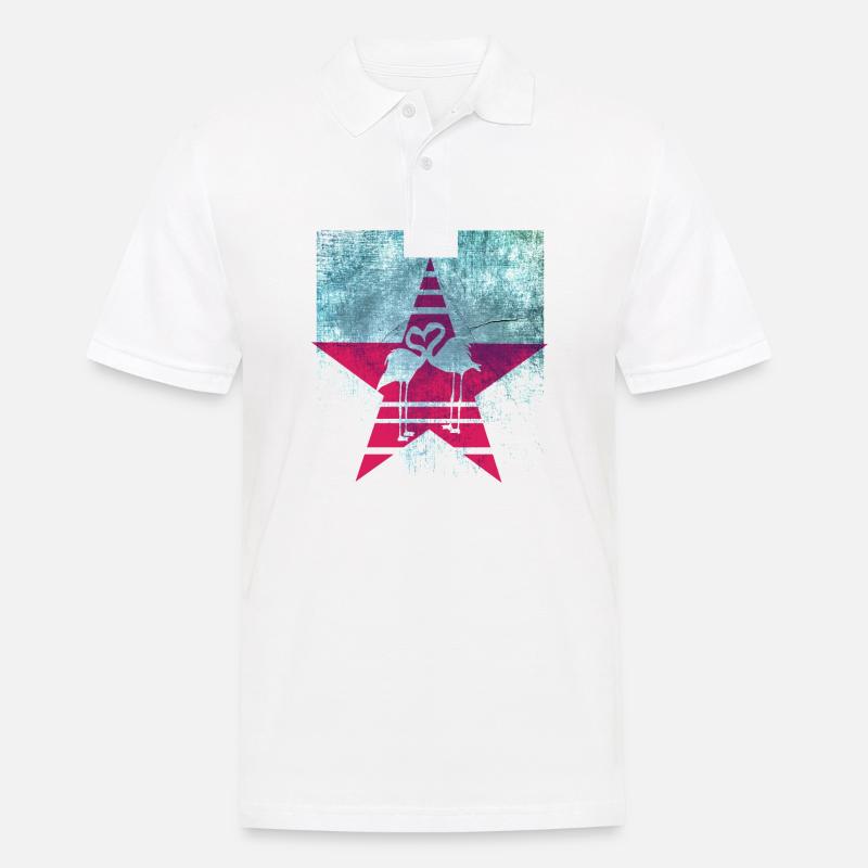 Flamingo Herz - Männer Poloshirt - Weiß