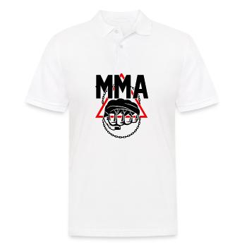 mma - Männer Poloshirt - Weiß - Vorne - Kai (181cm)