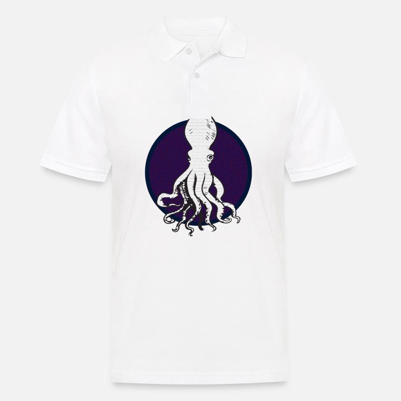 Weißer Octopus - Männer Poloshirt - Weiß
