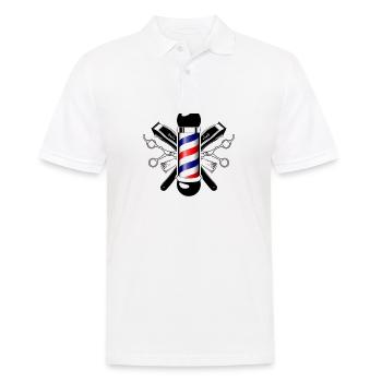 Cadeau de Barbe Boutique Barber rétro - Polo Homme - blanc - Devant - Kai (181cm)