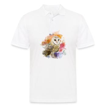 Eule - Männer Poloshirt - Weiß - Vorne - Kai (181cm)