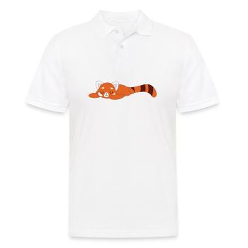 Panda rouge - Ours chat - Lazy - Economie d'énergie - Polo Homme - blanc - Devant - Kai (181cm)