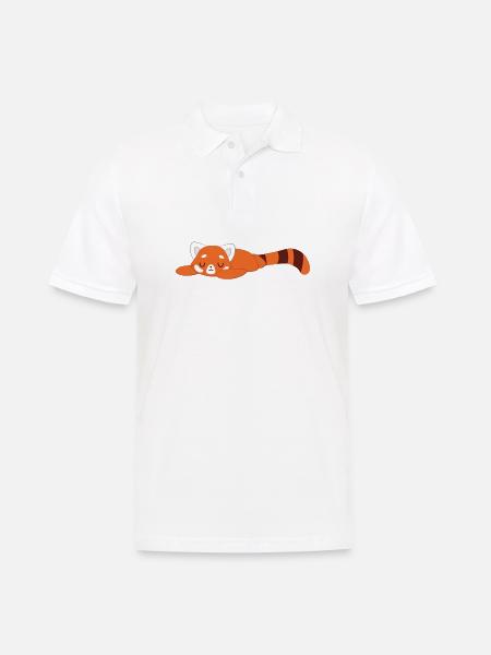 Roter Panda - Katzenbär - Faul - Energiesparer - Männer Poloshirt - Weiß