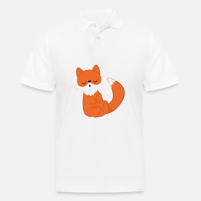 Fox - vixen - Fox lovers - sleeping - Men's Polo Shirt - white