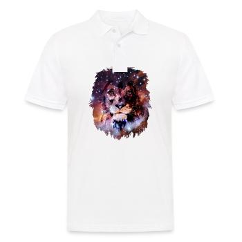 Löwe - Männer Poloshirt - Weiß - Vorne - Kai (181cm)
