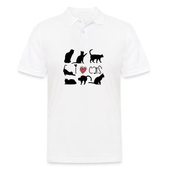 J'aime les chats, les chatons, l'idée de cadeau de conception de chat - Polo Homme - blanc - Devant - Kai (181cm)