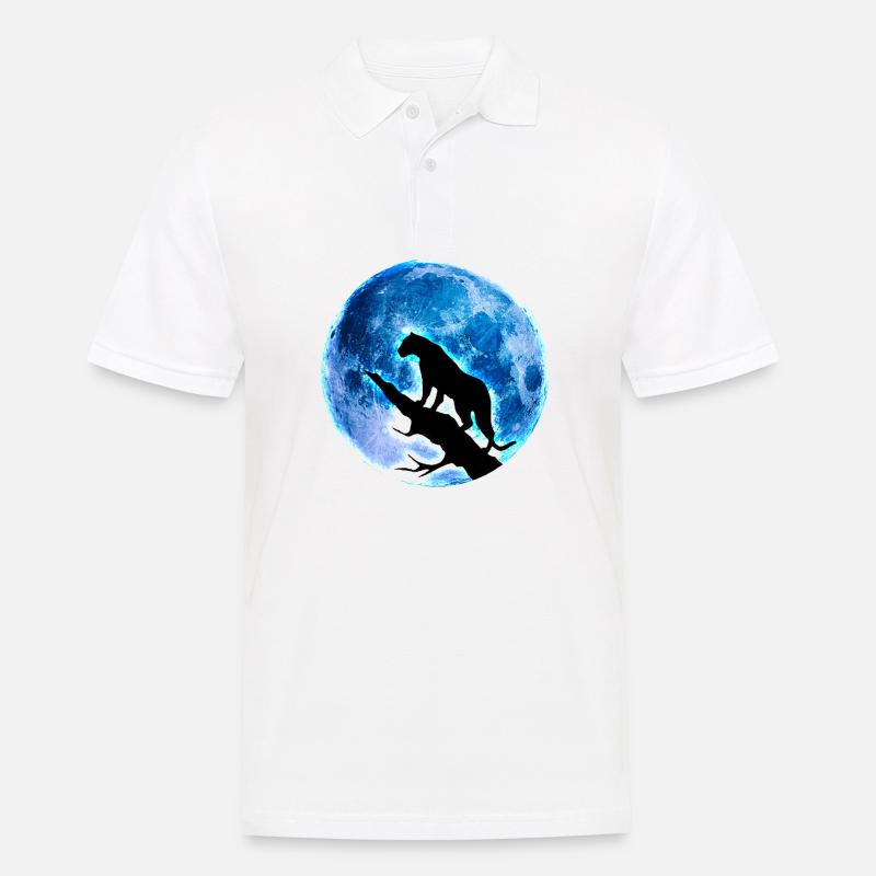 Vollmond - Männer Poloshirt - Weiß