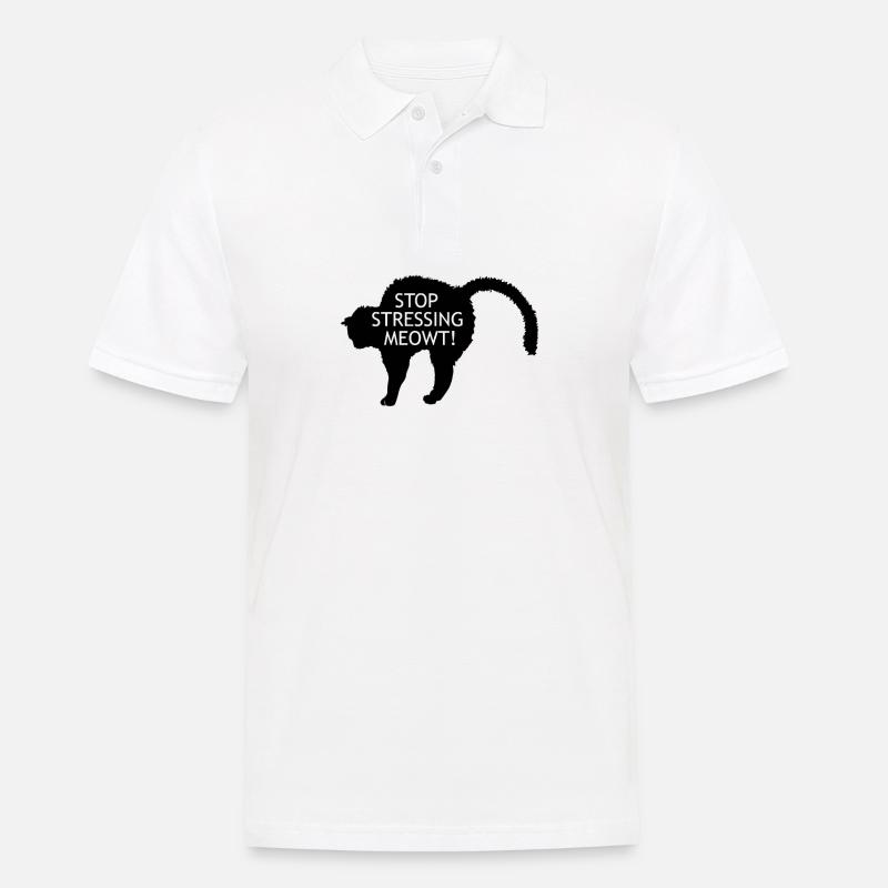 Gestresste Katze - Katzendesign Geschenkidee - Männer Poloshirt - Weiß